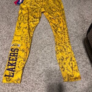 Los Angeles Lakers Yellow Tie-Dye Leggings